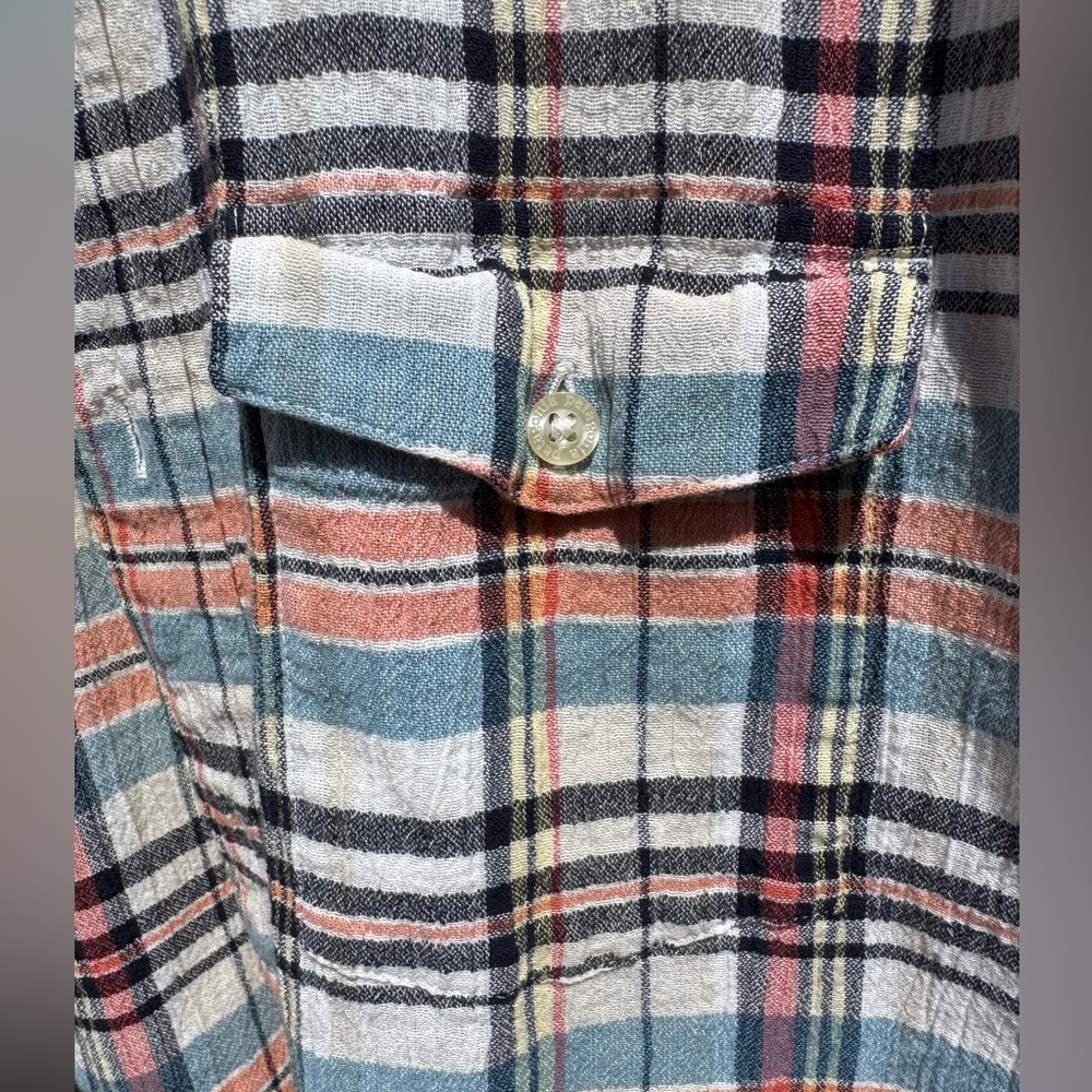 Patagonia Organic Cotton Plaid Shirt - Blue, Pink, White Long Sleeve - Picture 6 of 9